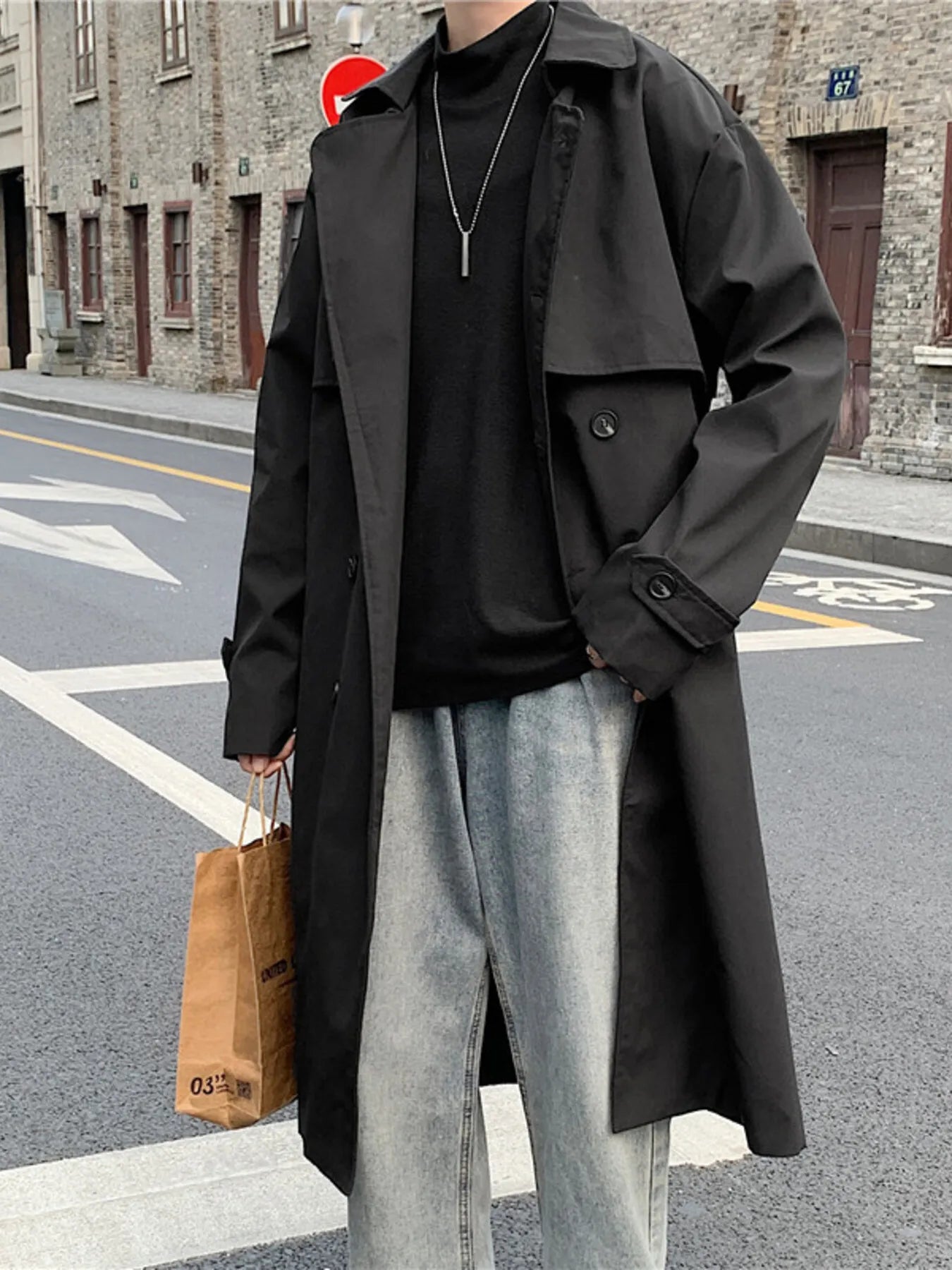 Long Sleeve Tops Trench Coat