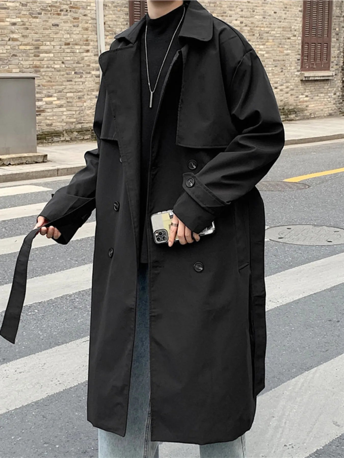 Long Sleeve Tops Trench Coat