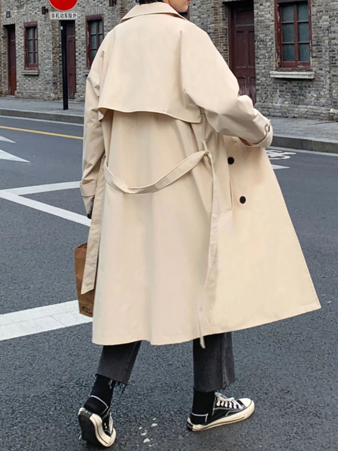 Long Sleeve Tops Trench Coat